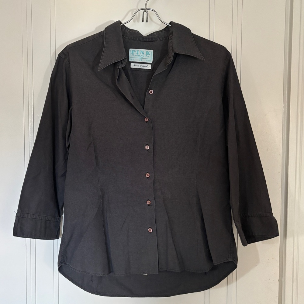 Thomas Pink Grey Button Up